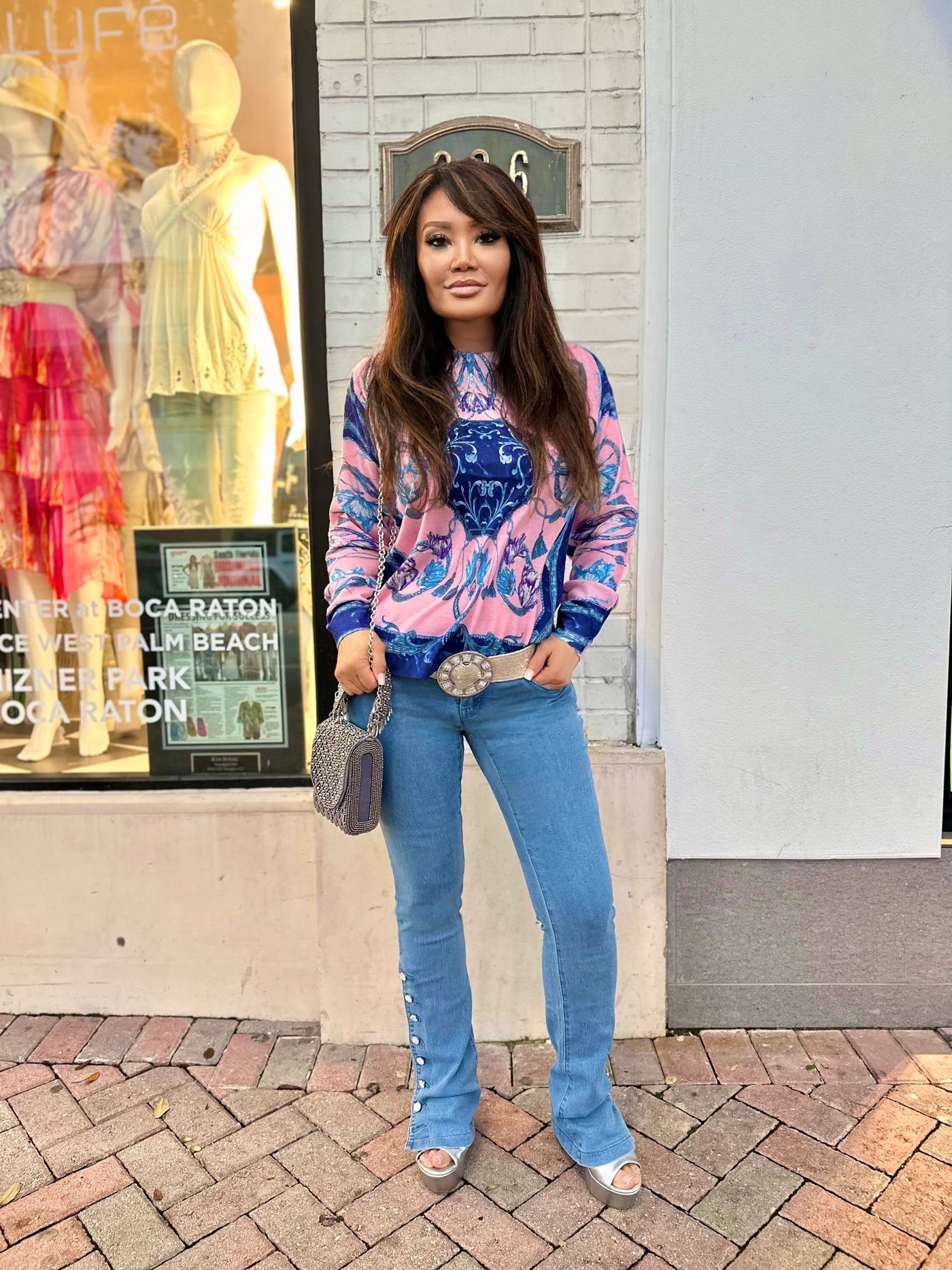 Starlit Glam Button Flare Jeans