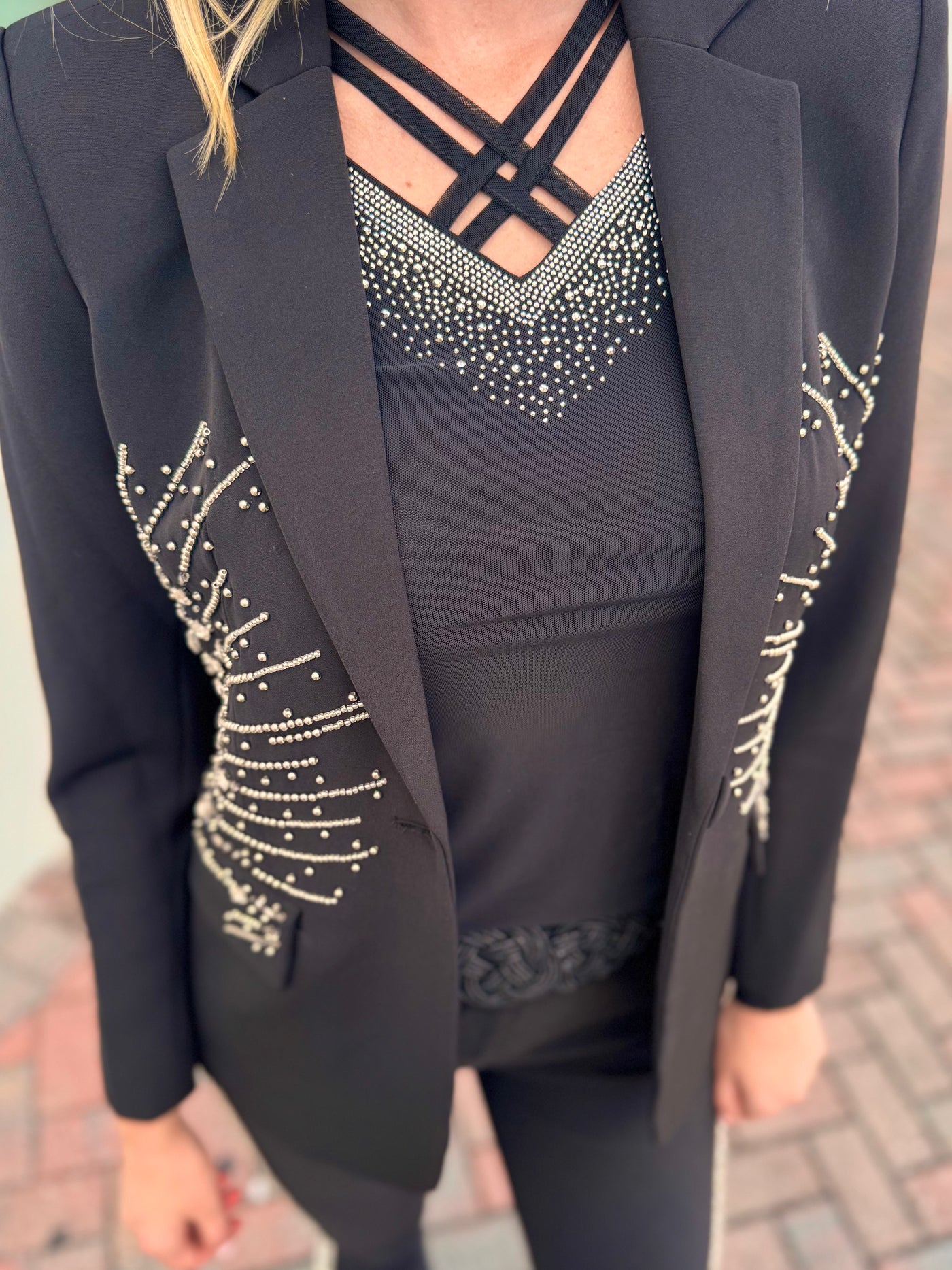 Starlit Glam Embellished Blazer