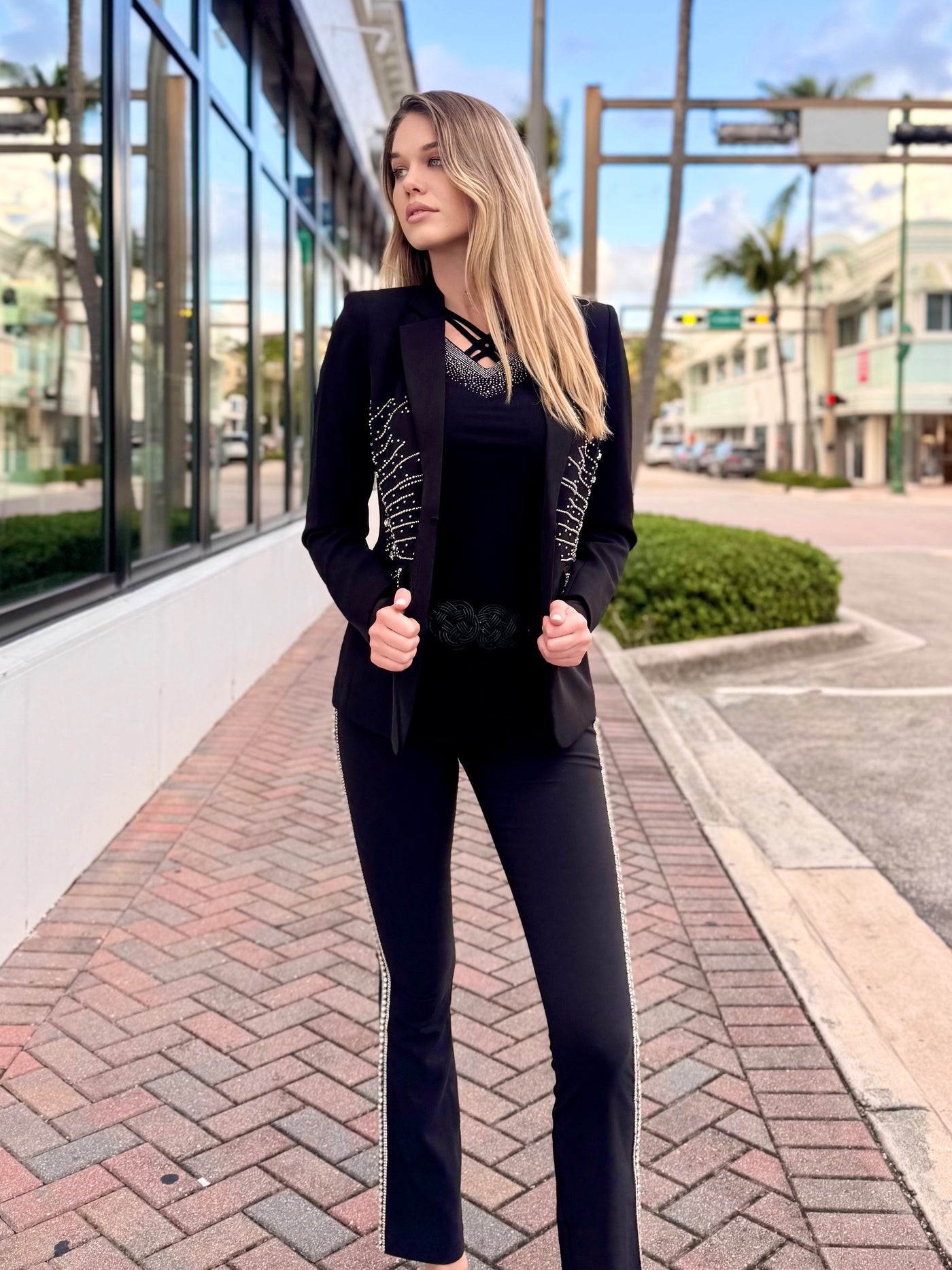 Starlit Glam Embellished Blazer