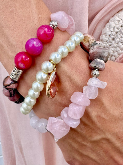 Stunning Prudence Pink Agate Bracelet