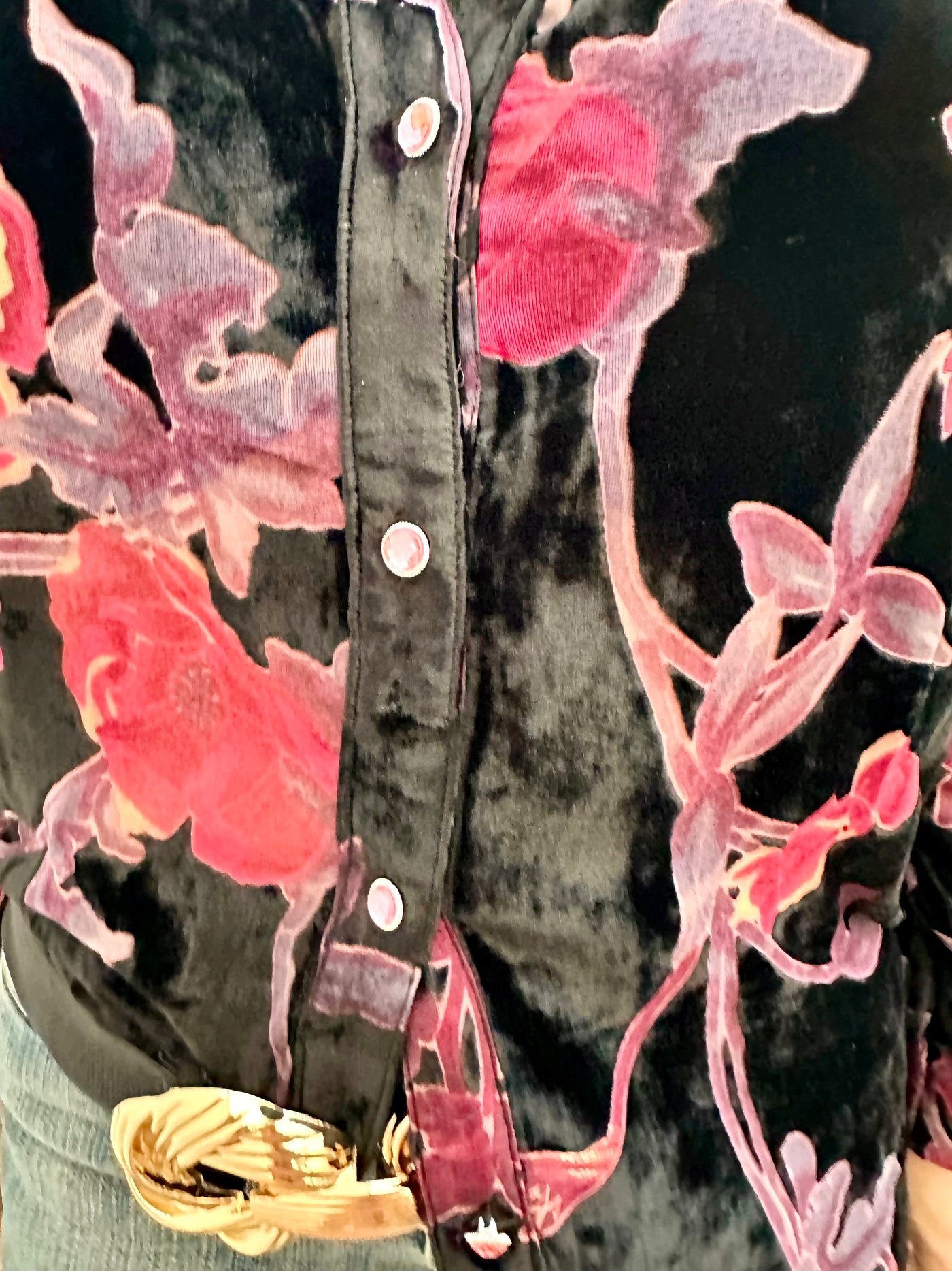 Velour Twilight Button Down Top