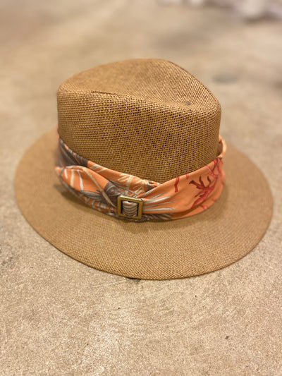 Coral Straw Hat