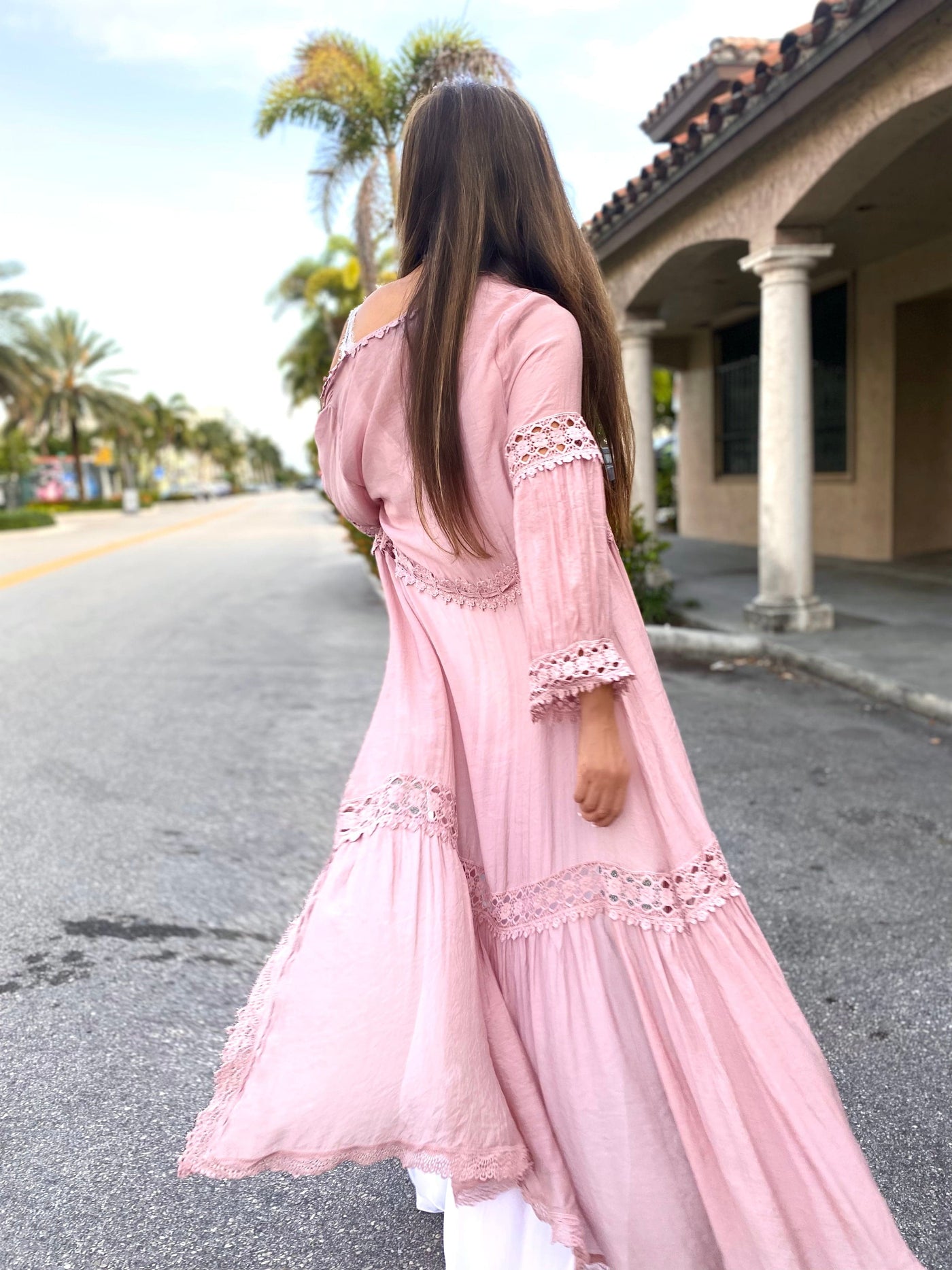 Maldives Maxi Kimono Pink / Medium Maldives Maxi Kimono Pink / Medium